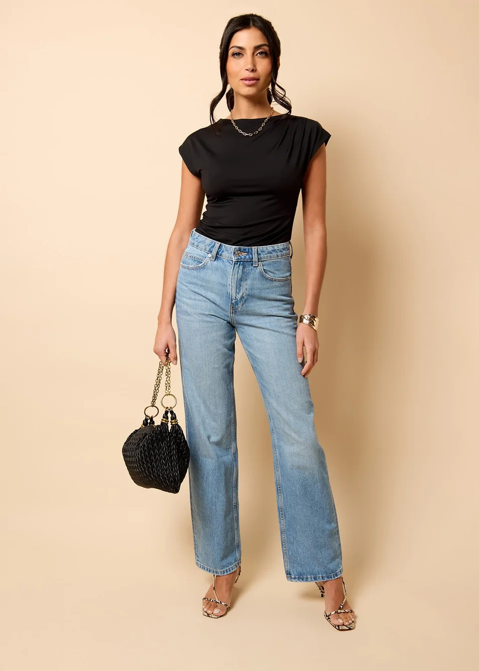 Little Mistress Black Ruched Top by Vicky Pattison | Matalan (UK)