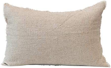Amazon.com: Creative Co-Op Linen Blend Lumbar Frayed Edges, Natural Pillow : Home & Kitchen | Amazon (US)