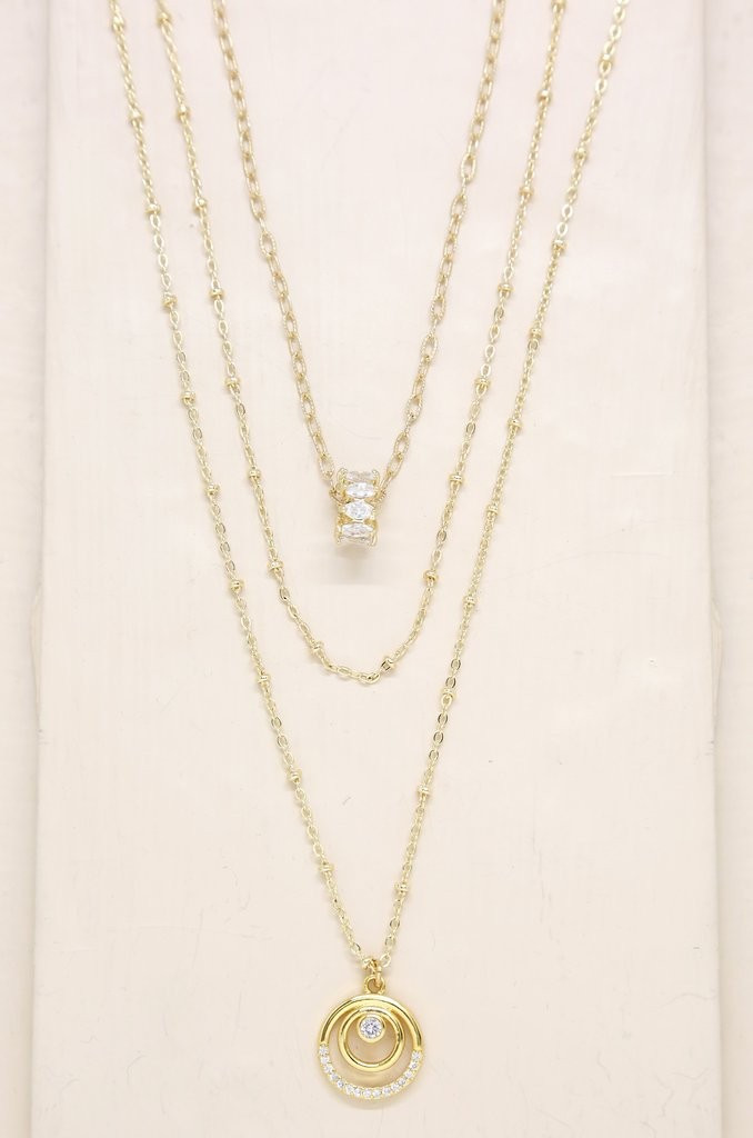 Circles of Crystal Dainty Layered 18k Gold Plated Necklace Set | Ettika