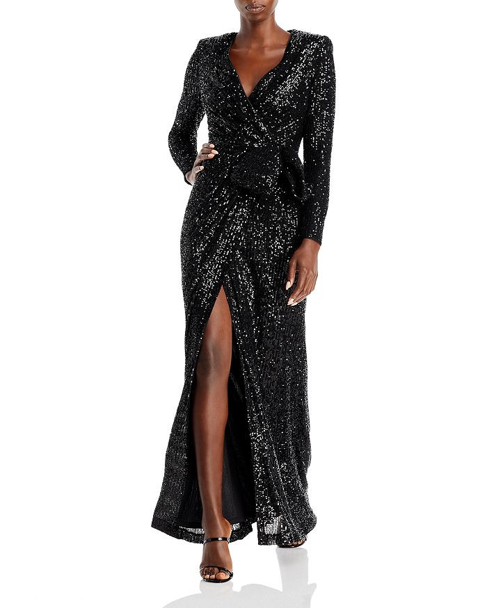 Eliza J Sequined Wrap Gown Back to Results -  Women - Bloomingdale's | Bloomingdale's (US)