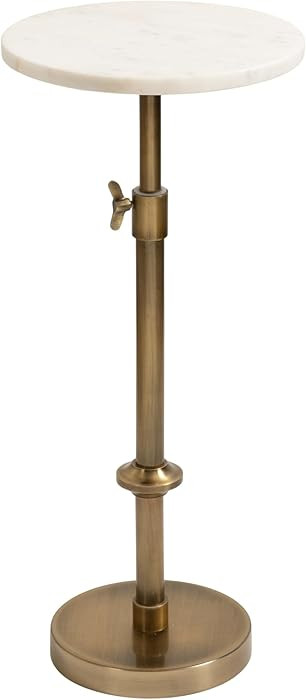 Kate and Laurel Engles Traditional Adjustable-Height Pedestal Drink Table, 10 x 10 x 30, White Ma... | Amazon (US)