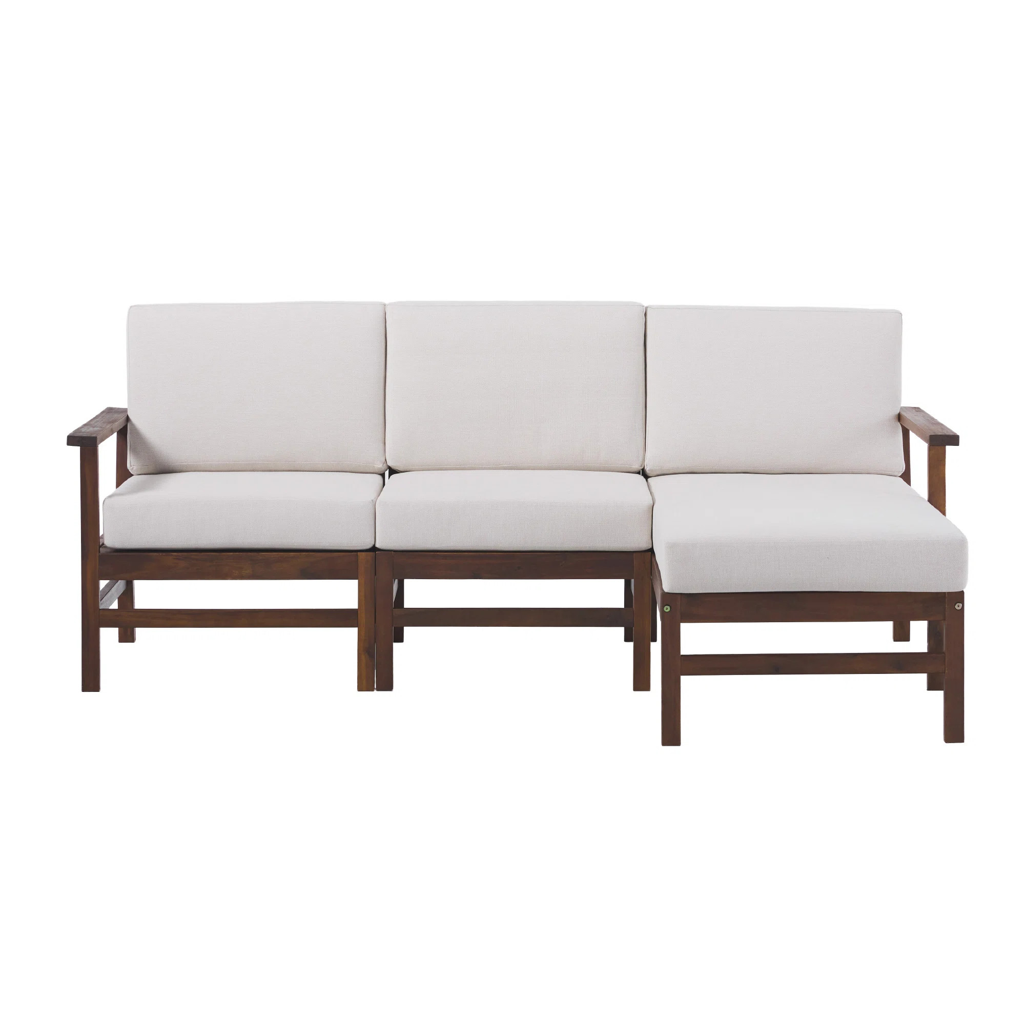 Modern 3-Piece Minimal Solid Wood Corner Patio Sectional | Wayfair North America