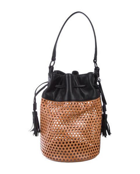 Loeffler Randall Perforated Industry Bucket Bag Tan | The RealReal