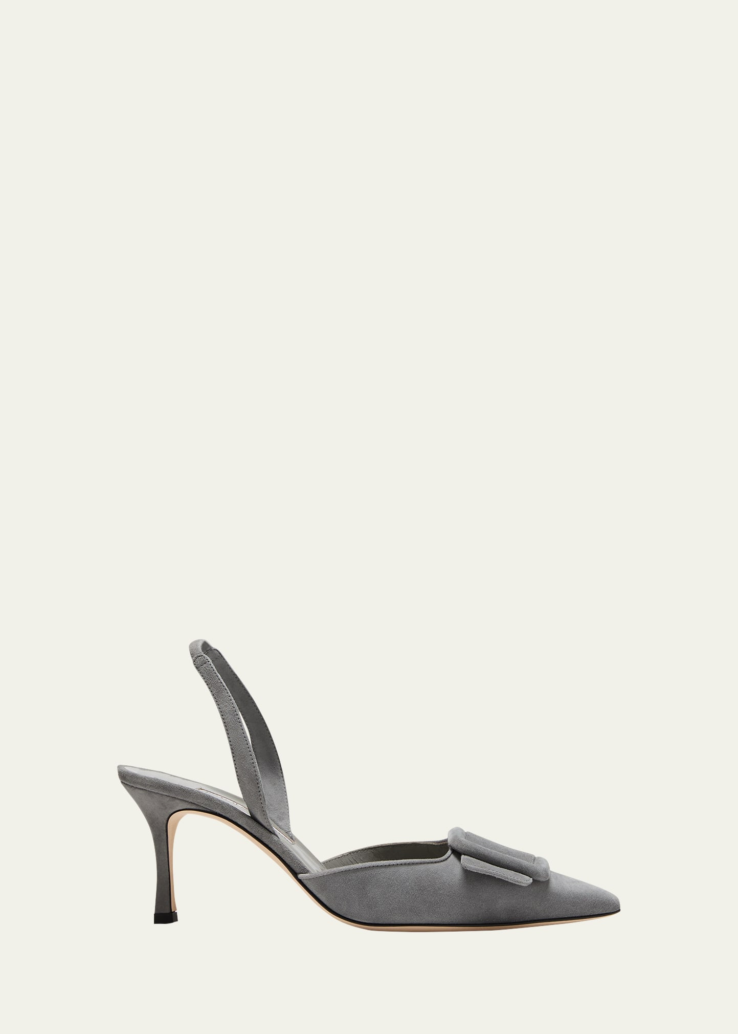 Manolo Blahnik Maysli Suede Buckle Halter Pumps | Bergdorf Goodman