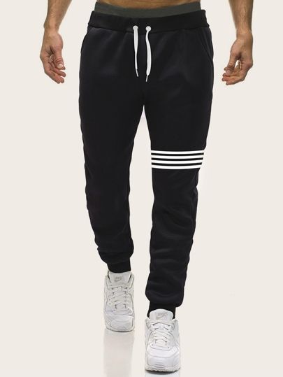 Men Stripe Drawstring Waist Sweatpants | SHEIN