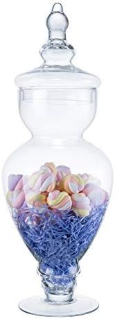 Large Clear Glass Apothecary Jars, Diamond Star Gourd Shape Candy Buffet Display, Elegant Storage... | Amazon (US)