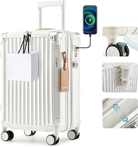 Joyway Carry On Luggage, Expandable Suitcase with Smart Cup Holder and USB Port, 20 IN Hardside C... | Amazon (US)