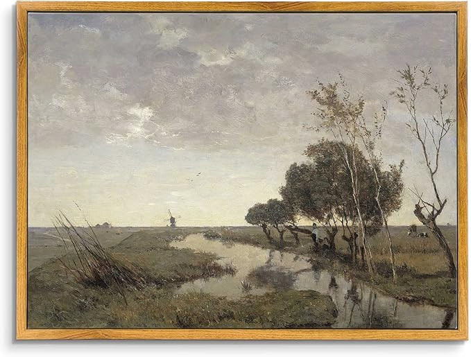 ARPEOTCY Framed Canvas Wall Art, Natural Scenery Vintage Wall Decor for Living Room, 12×16 inche... | Amazon (US)