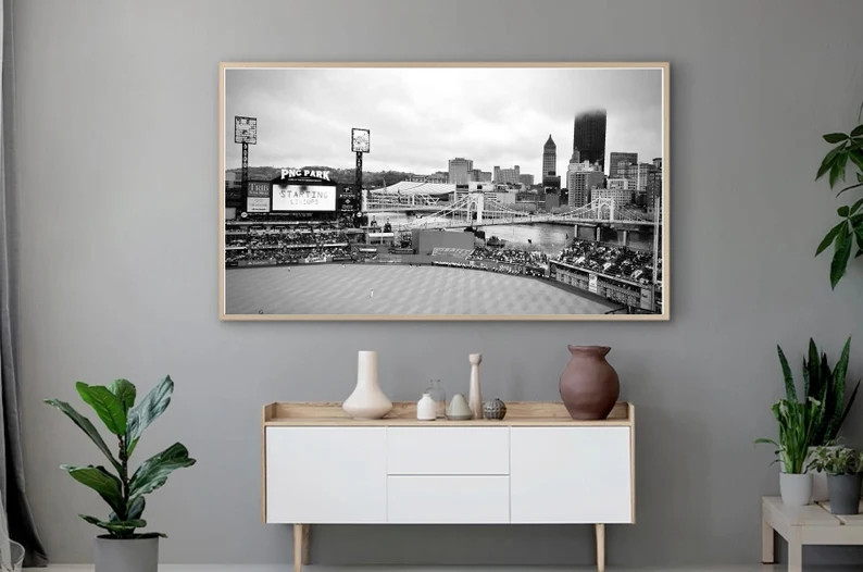 PNC Park Pittsburgh Pirates Baseball MLB Skyline View Black and White Samsung Frame TV Art Digita... | Etsy (US)