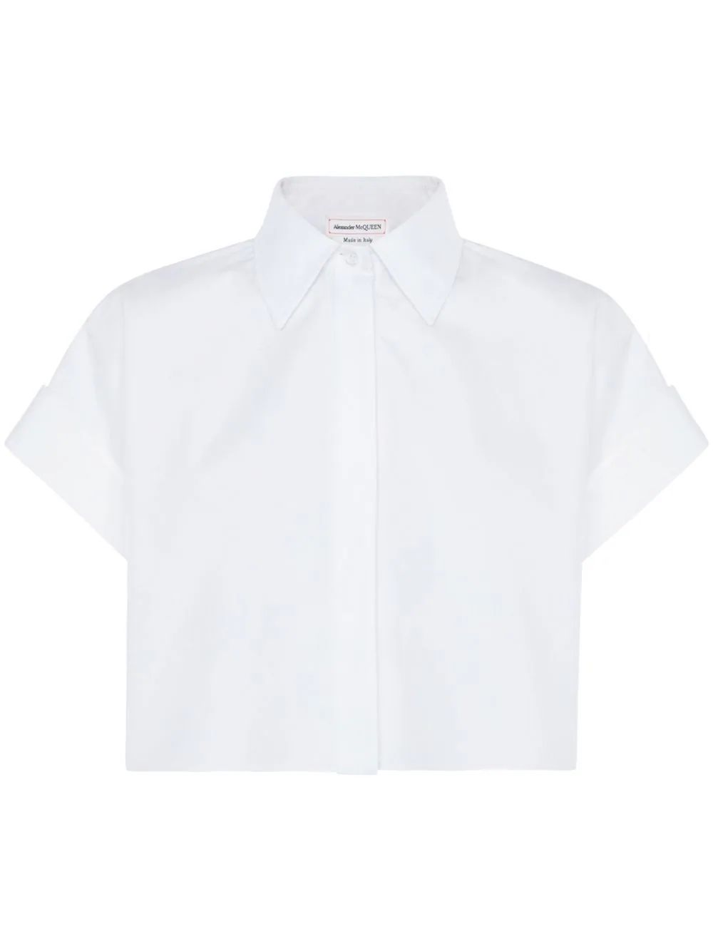 Alexander McQueen Cropped short-sleeved Shirt - Farfetch | Farfetch Global