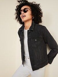 Distressed Black Jean Jacket for Women | Old Navy (US)