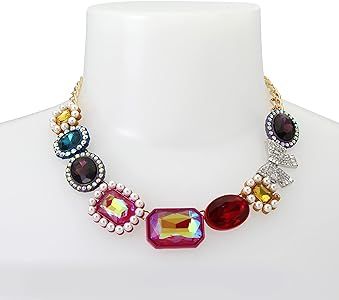 Betsey Johnson Gemstone Frontal Necklace | Amazon (US)