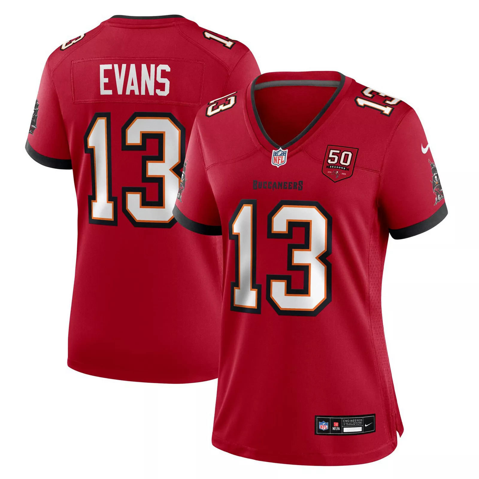 Women's Nike Mike Evans Red Tampa Bay Buccaneers 50th Anniversary Game Jersey, Size: 2XL | Kohl's