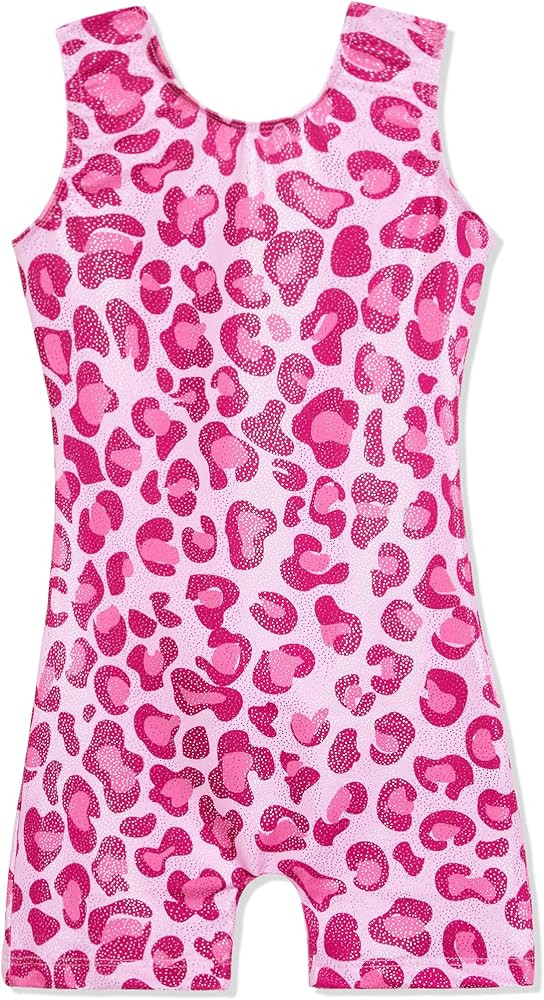 Domusgo Gymnastics Leotards for Girls Sparkly One-Piece Pro Kids Unitard Biketards with Shorts | Amazon (US)
