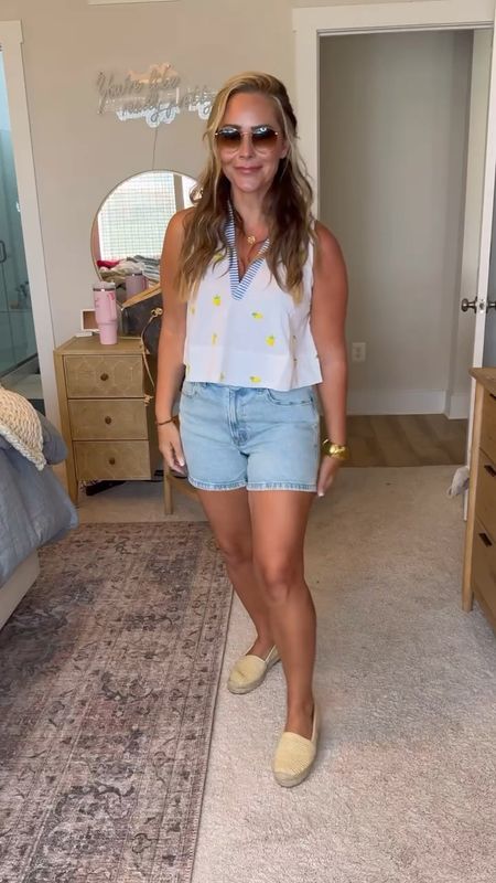 Must-have medium wash denim shorts from Abercrombie are fully stocked!! I’m wearing a 28 in the shorts, they’re TTS! 

Paired them a super cute linen top from Anthropologie, slip ons from J Crew Factory and my current favorite sunglasses! 

#LTKSeasonal #LTKFindsUnder100 #LTKStyleTip