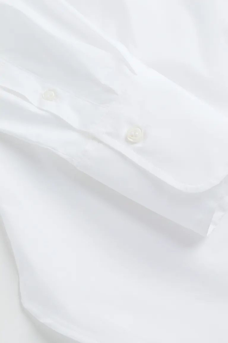 Cotton-blend Shirt - White - Ladies | H&M US | H&M (US)