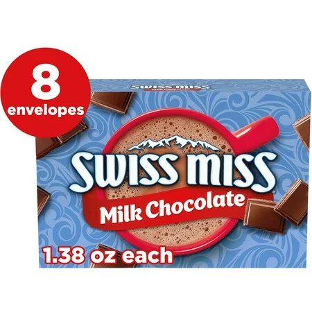Swiss Miss Milk Chocolate Flavored Hot Cocoa Mix, 1.38 oz., 8-Count Envelopes | Walmart (US)