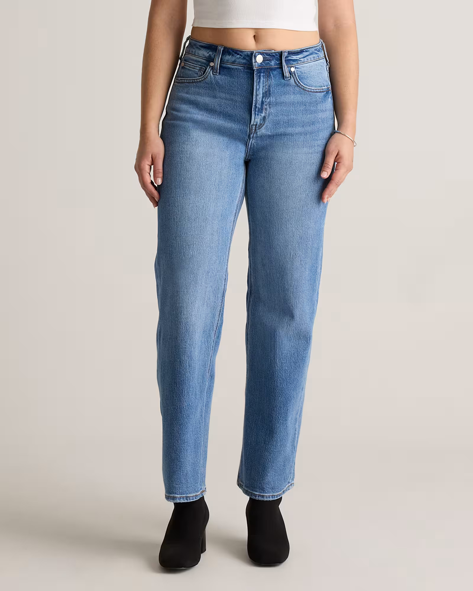 Bella Stretch Relaxed Straight Jeans | Quince