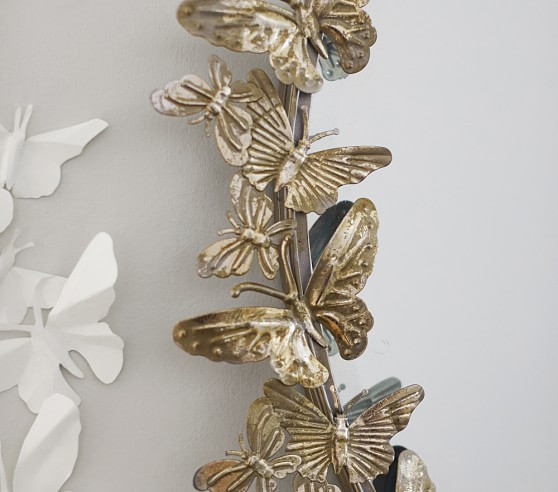 Monique Lhuillier Round Butterfly Mirror | Pottery Barn Kids