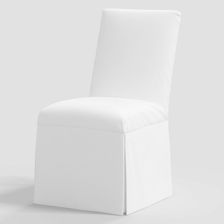 Samy Skirted Slipcover Dining Chair Twill White - Threshold™ | Target