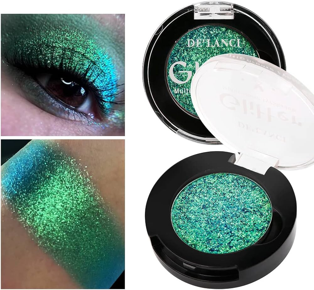 Afflano Single Green Eyeshadow Shimmery, Highly Pigmented Multichrome Eye shadow, Color Changing ... | Amazon (US)