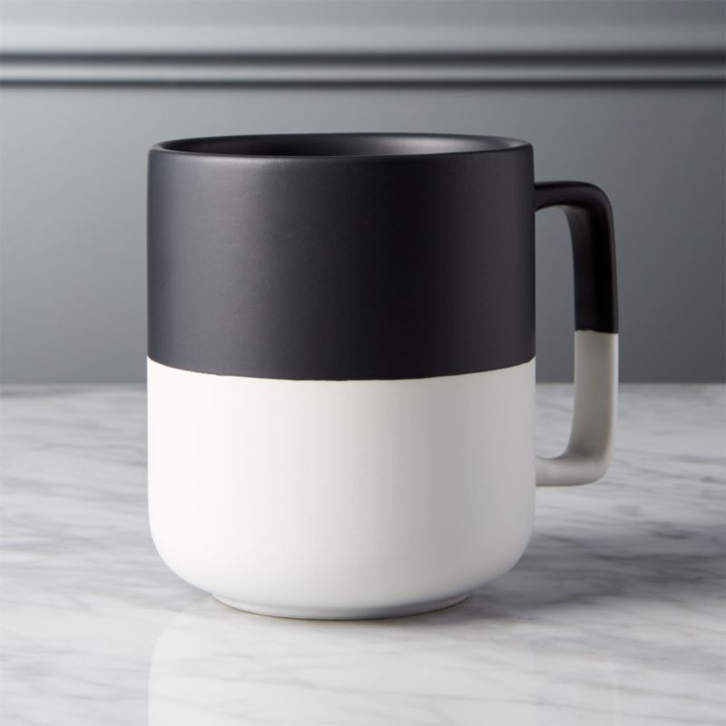 Modern Black and White Large Coffee Mug + Reviews | CB2 | CB2