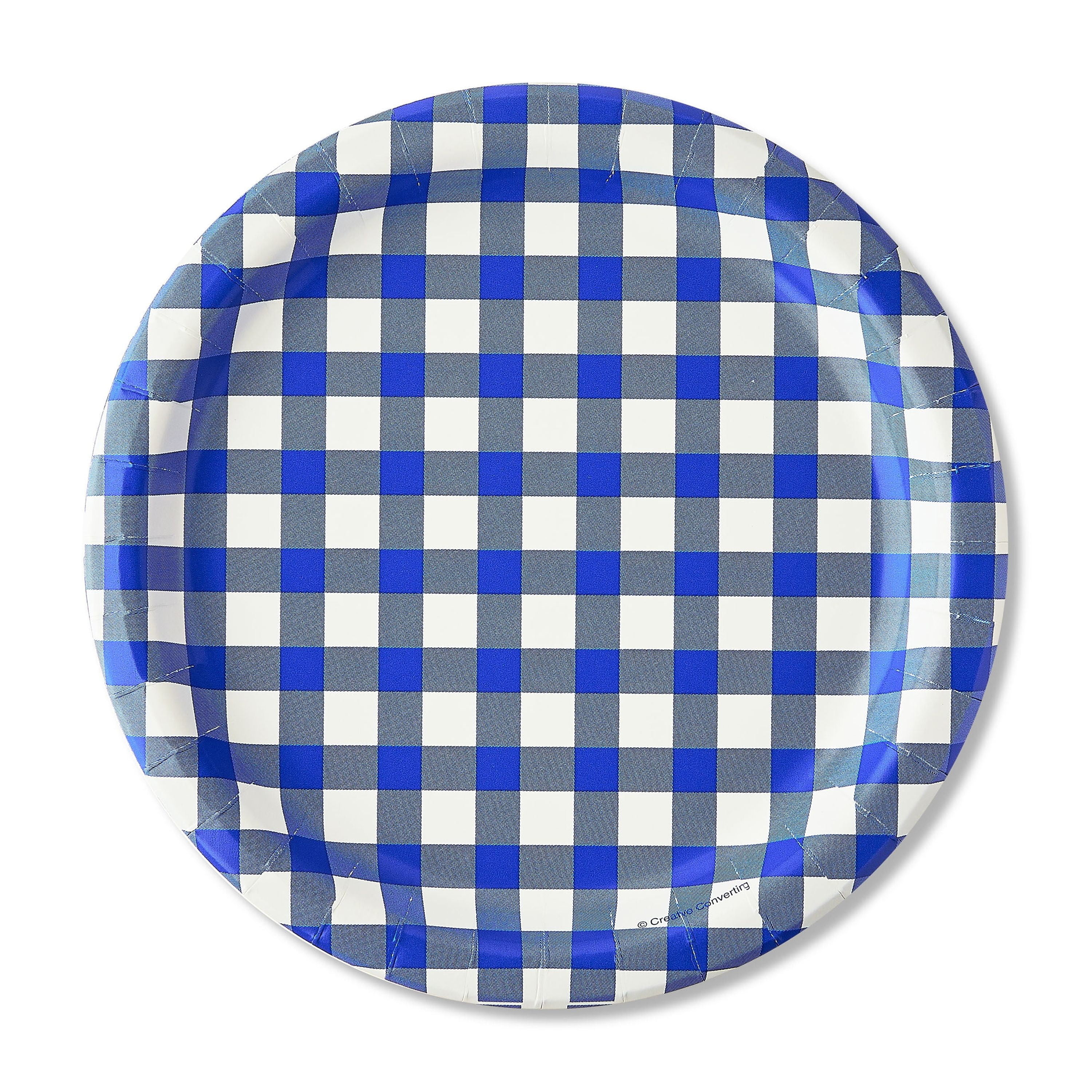 Patriotic Gingham Disposable Paper Plates, 6.5", Blue/White, 8 Count, by Way To Celebrate | Walmart (US)