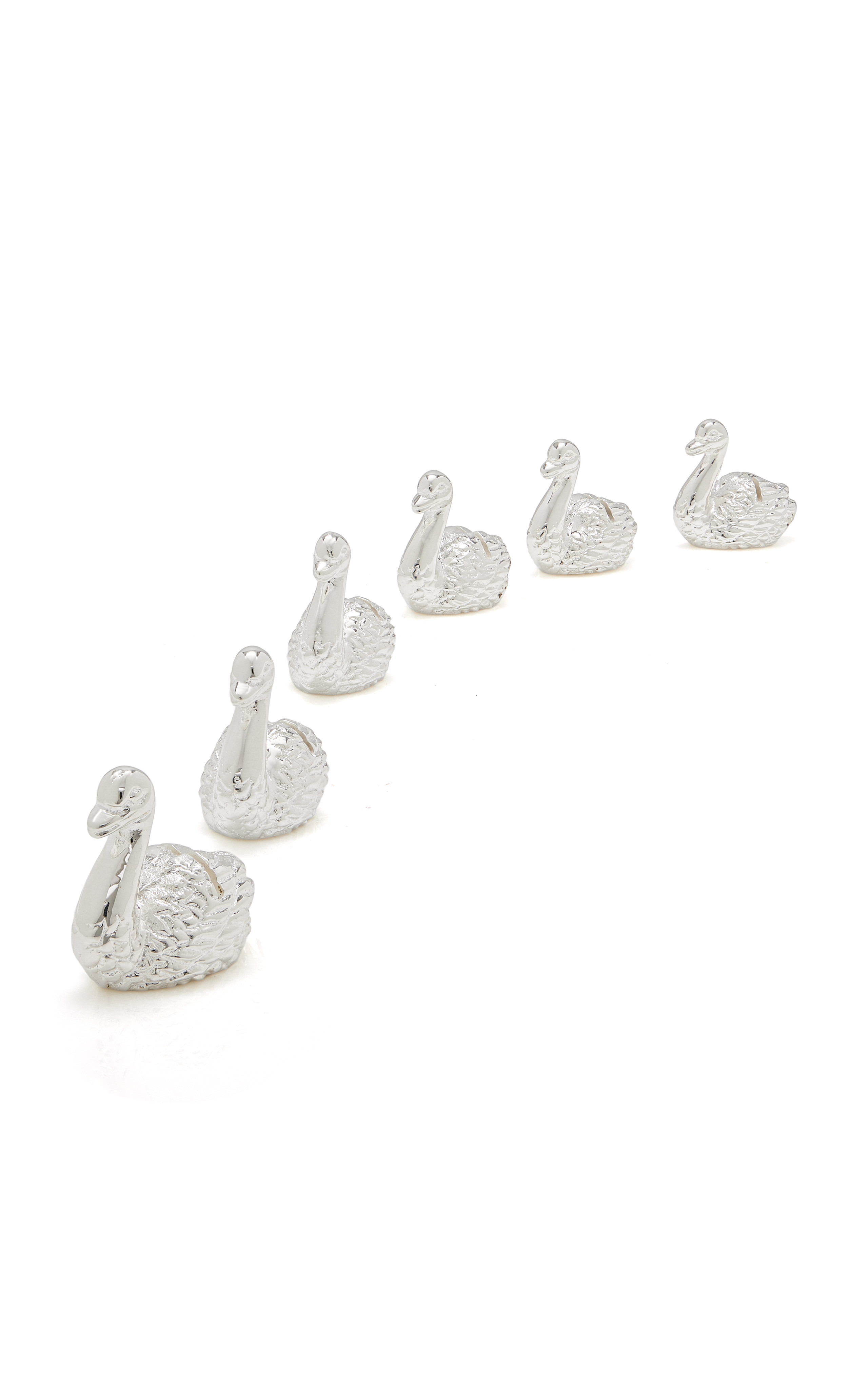 Set-of-Six Swan Silver-Plated Place Card Holders | Moda Operandi (Global)