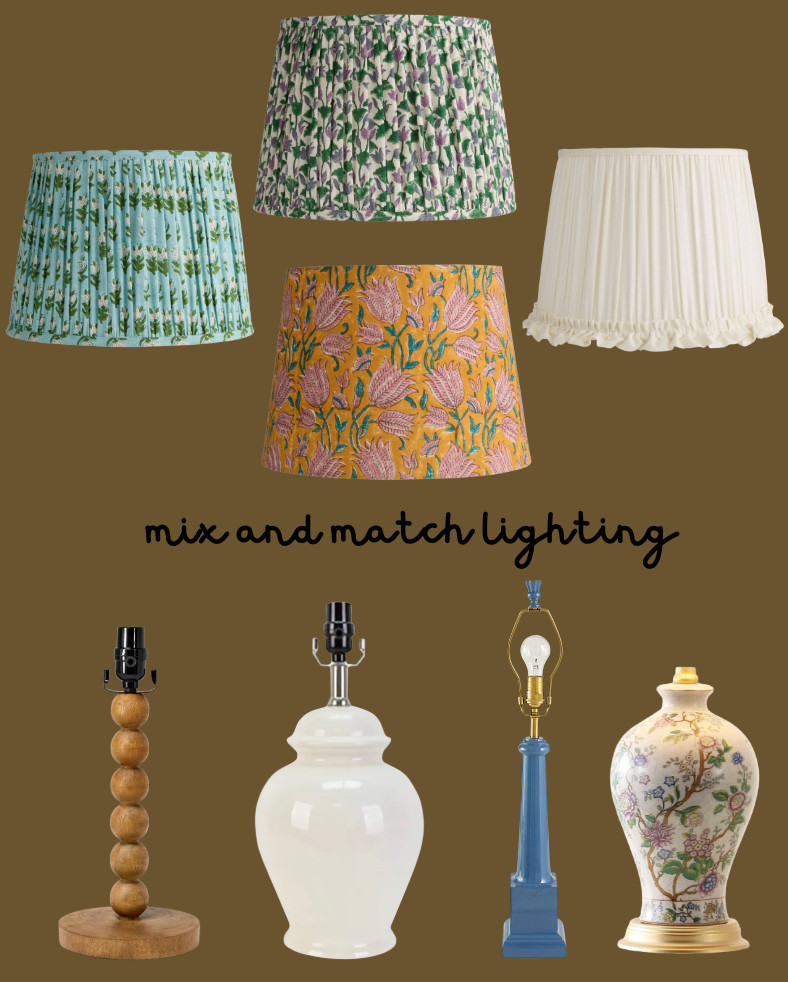 mix and match lighting...add some character to that table! 

block print, block print lamp shade, target, ballard designs, world market, wayfair, etsy, affordable decor, home decor 

 #LTKOver40 #LTKHome #LTKSaleAlert