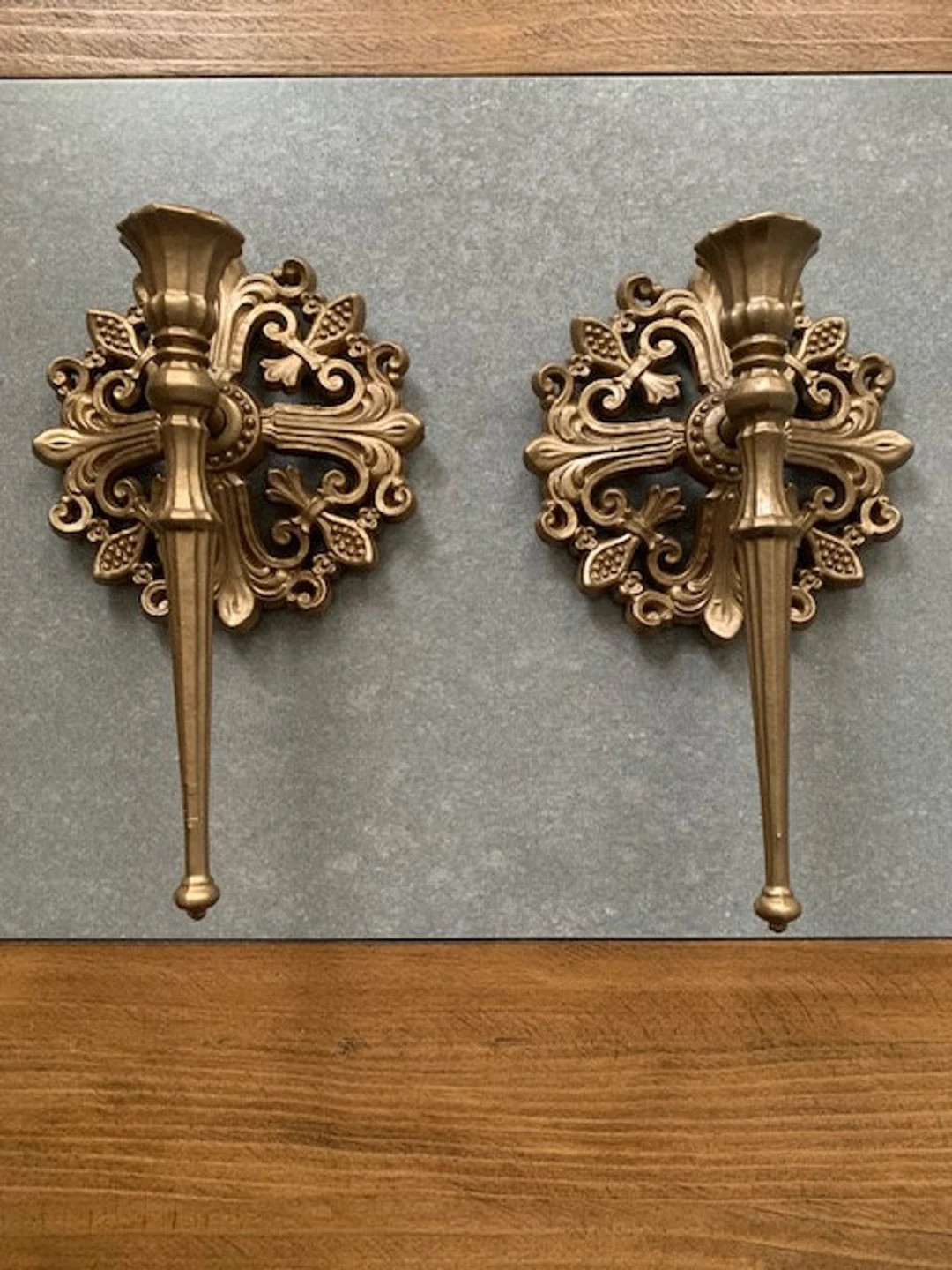 Vintage Dart Hollywood-regency Ornate Wall Candle Sconce, Sconces, Candleholder Sconce, Wall Deco... | Etsy (US)