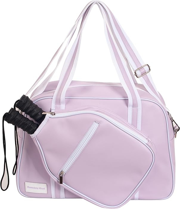 PU Leather Women Sports Shoulder Gym Bag Pickleball Duffle Bag Pickleball Tote Bag with Front Poc... | Amazon (US)