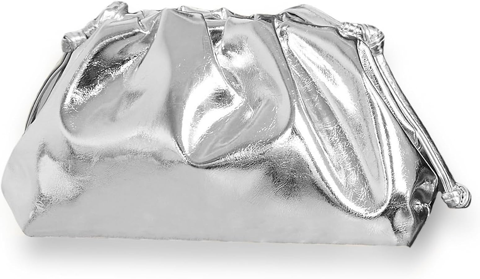 Pleated Evening Vegan Leather Clutch Handbag Purse Metallic PU Cloud Shoulder Bag for Women Eveni... | Amazon (US)