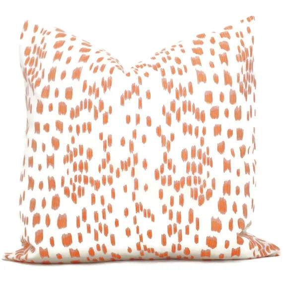 Brunschwig Fils Les Touches Tangerine and off White Decorative - Etsy | Etsy (US)