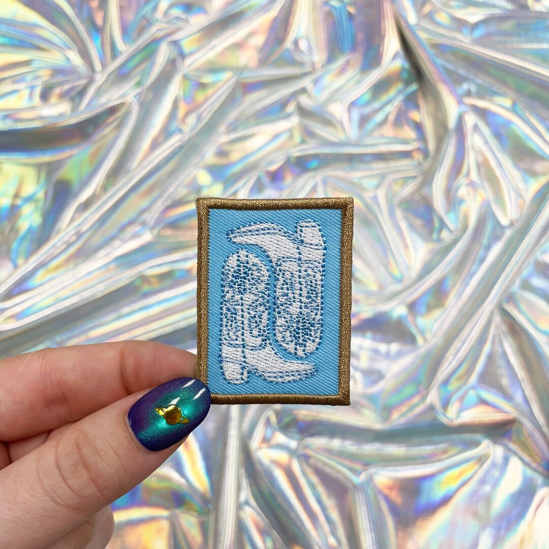 Light Blue Boots Patch, Cowboy Patches for Hats, Trendy Patches, Iron on Patch, Hat Patches, Smal... | Etsy (US)