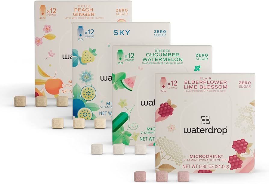 waterdrop Microdrink Hydration Set | 48 Drink Cubes - 4 Flavors | Effervescent Flavor Tablets | S... | Amazon (US)