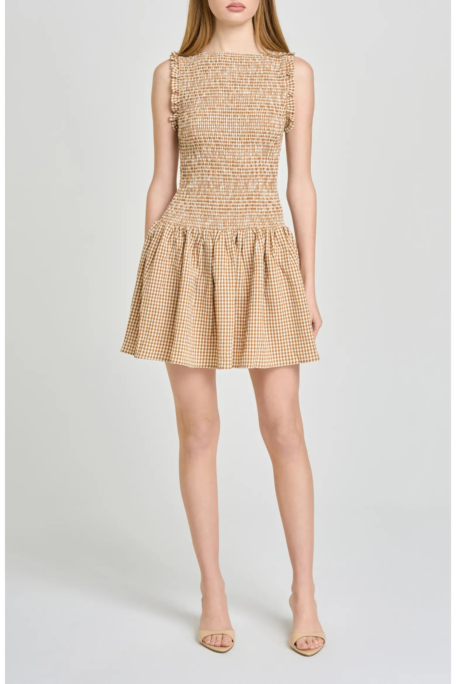 Esme Gingham Smocked Bodice Drop Waist Minidress (Women) | Nordstrom | Nordstrom