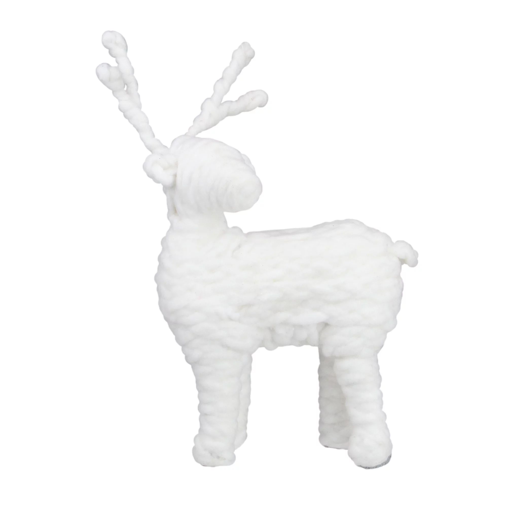 10" White Knit Cotton Deer Christmas Decoration - Walmart.com | Walmart (US)