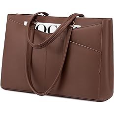 Laptop Tote Bag for Women 15.6 Inch Waterproof Leather Computer Bags Women Business Office Work B... | Amazon (US)