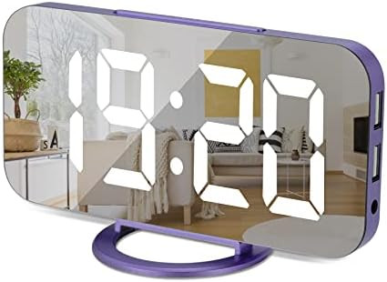 Digital Clock Large Display, LED Electric Alarm Clocks Mirror Surface for Makeup with Diming Mode... | Amazon (US)