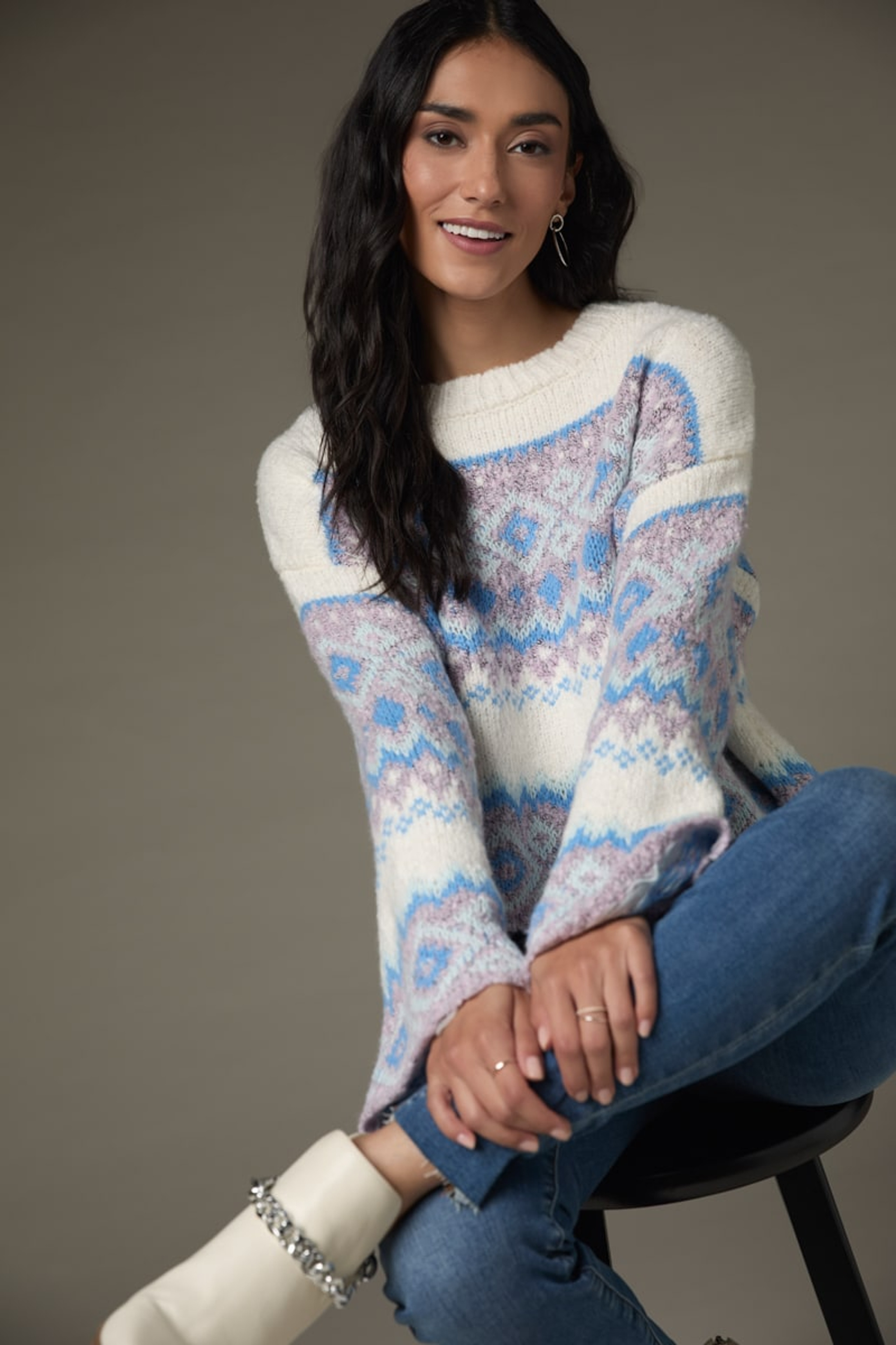 Lola Fairisle Striped Pullover Sweater | Francesca's