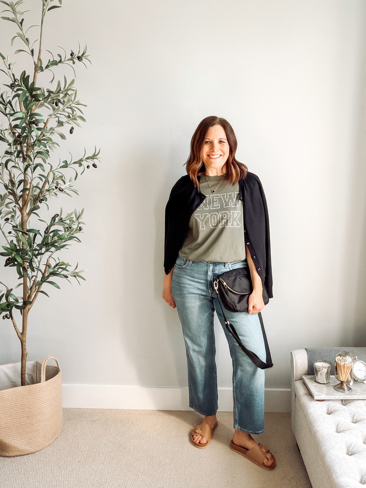 Easy weekend outfit fit notes: J.Crew Factory medium wash curvy midrise straight jeans: fit true to size (TTS) and so comfy.⁠ ⁠@loft olive “New York” tee (gifted): so soft and oversized, I sized down to an XS.⁠⁠ Black crewneck cardigan: this one is from @oldnavy (size up to a M or L).⁠

 

 

#LTKOver40 #LTKSaleAlert #LTKMidsize