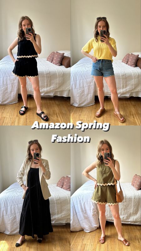 Amazon spring fashion
Small black & green sets
Xs yellow cotton tee
Xs black tencel dress
#amazon

#LTKSeasonal