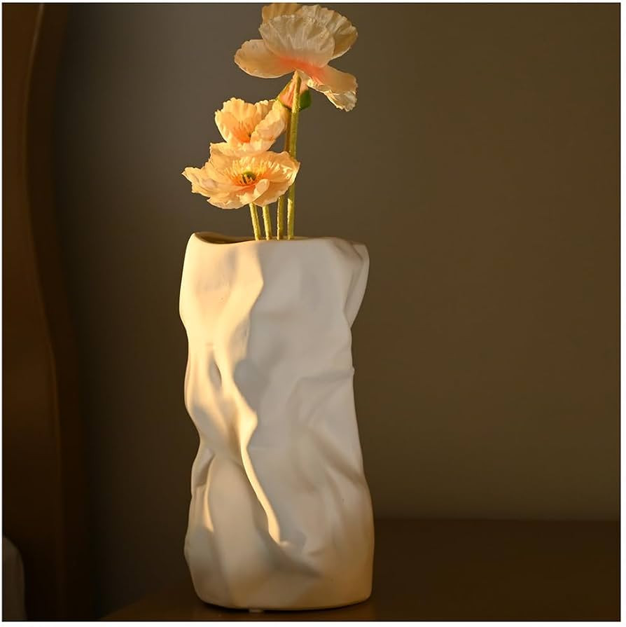 White Ceramic Vase Unique Flower Vases, Vases Home Decor Flower Vase for Pampas Grass as Boho Dec... | Amazon (US)