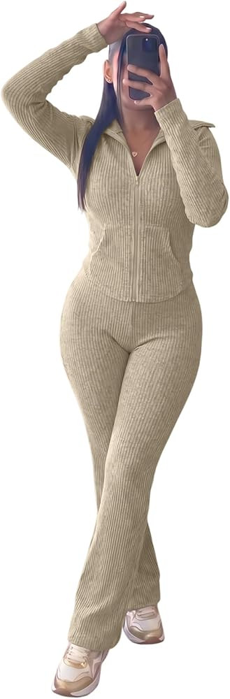 Ulovmi 2 Piece Outfit for Women Casual Sets Knit | Amazon (US)