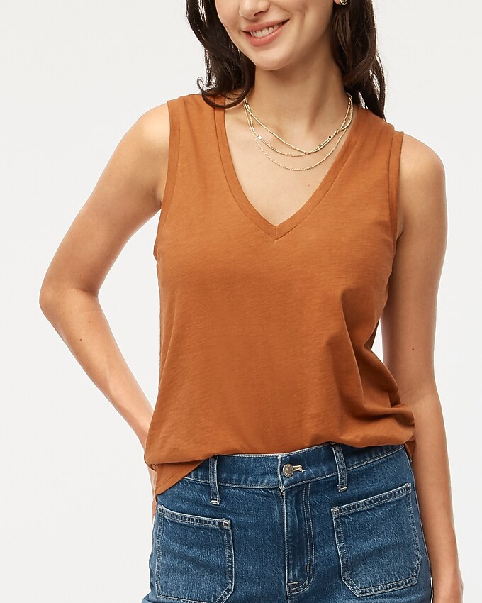 Vintage slub cotton V-neck tank top | J.Crew Factory