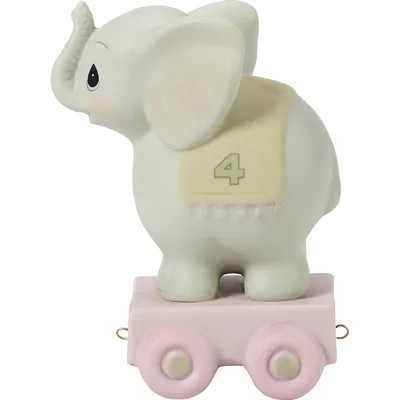 Precious Moments Birthday Train Elephant Age 4 Figurine 3.86 Inch | Wayfair North America