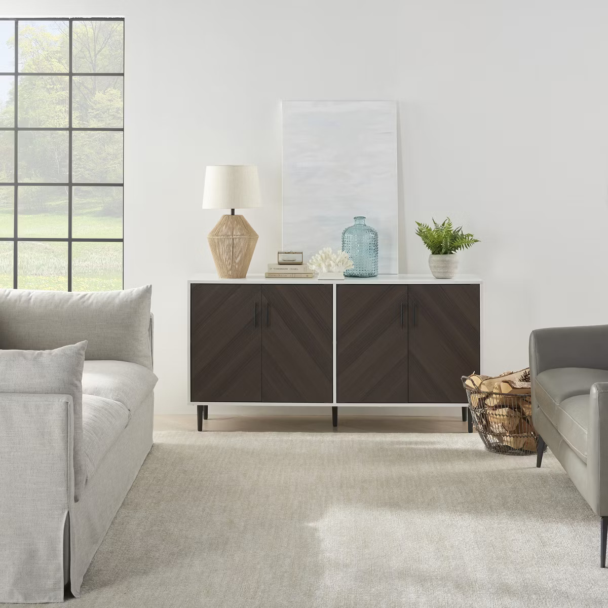 23" Natural Jute Woven Table Lamp - Nourison | Target