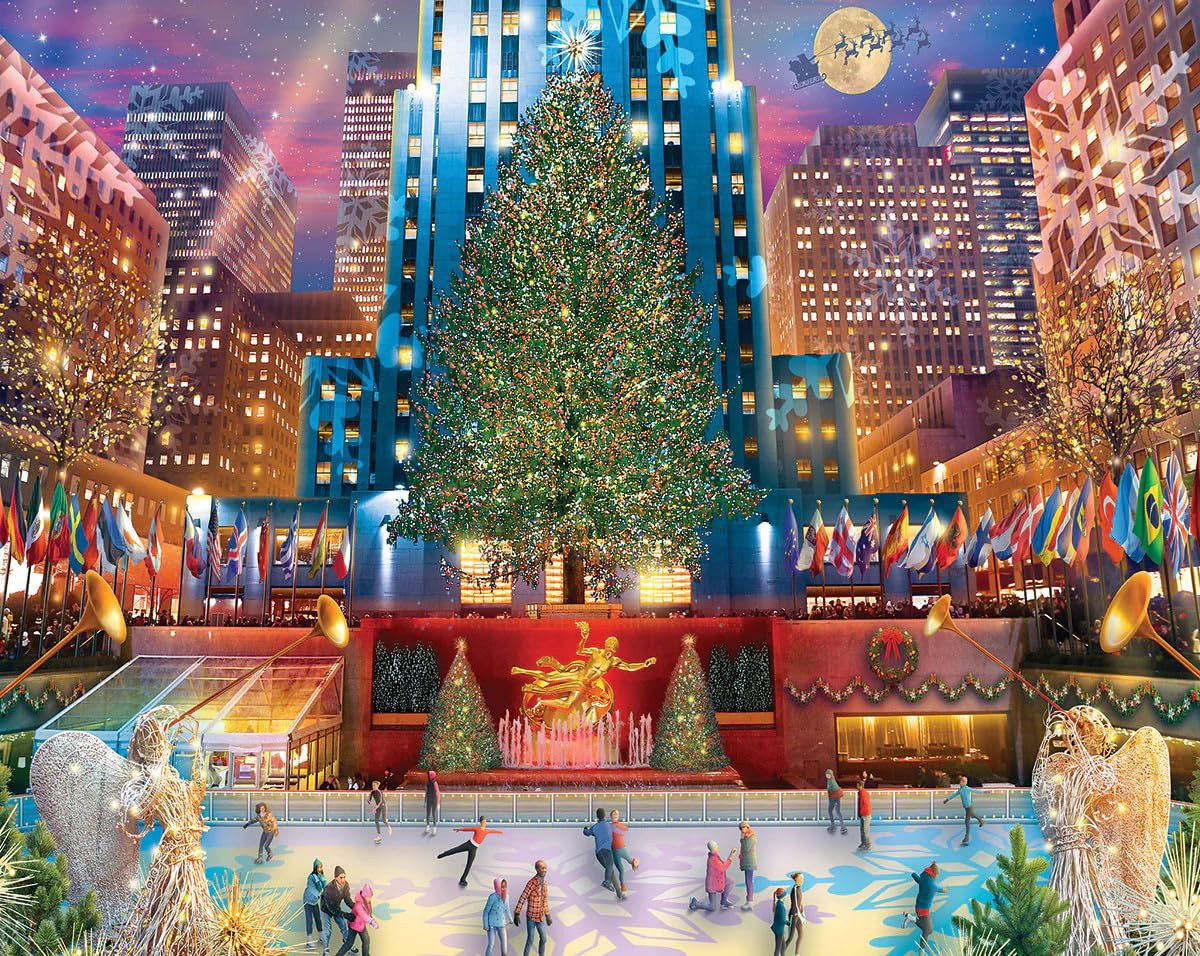 White Mountain Rockefeller New York Christmas Puzzles 1000 Pieces Jigsaw Puzzle for Adults and Fa... | Amazon (US)