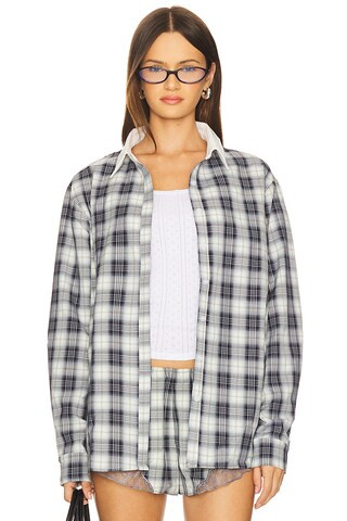 Paradise Mini Short in Navy Plaid | Revolve Clothing (Global)