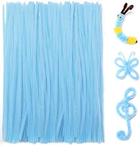 Praisebank Light Blue Pipe Cleaners for Crafts, 200pcs, Chenille Stems for DIY Projecets, Arts & ... | Amazon (US)